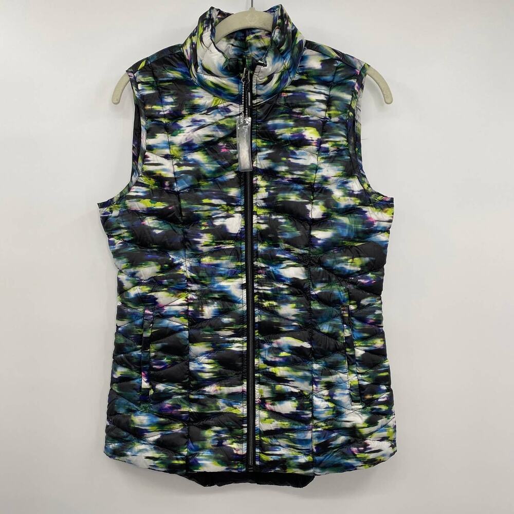 Tangerine Duck Down Puffer Vest Lightweight Packable Printed Size Small NWOT
